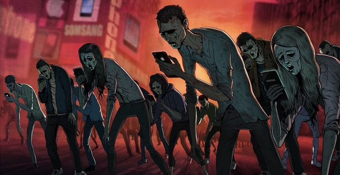 Многие из нас похожи на зомби - с телефонами в руках