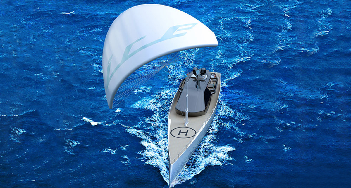 Ice Kite: суперяхта с огромным функциональным парусом
