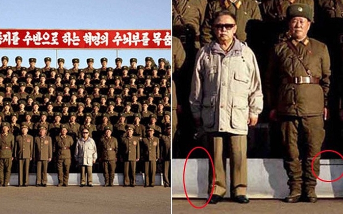 Ким Чен Ир. Обрати внимание на его &quot;выглаженную&quot; тень