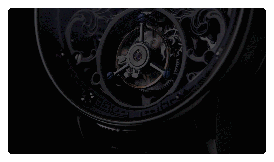 Циферблат Xiaomi TwentySeventeen Skeleton Tourbillon Mechanical Watch инкрустирован бриллиантами и рубинами