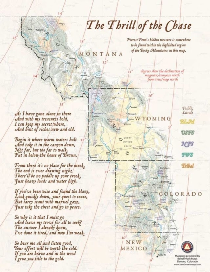 Карта местности, где спрятан клад и стих-подсказка