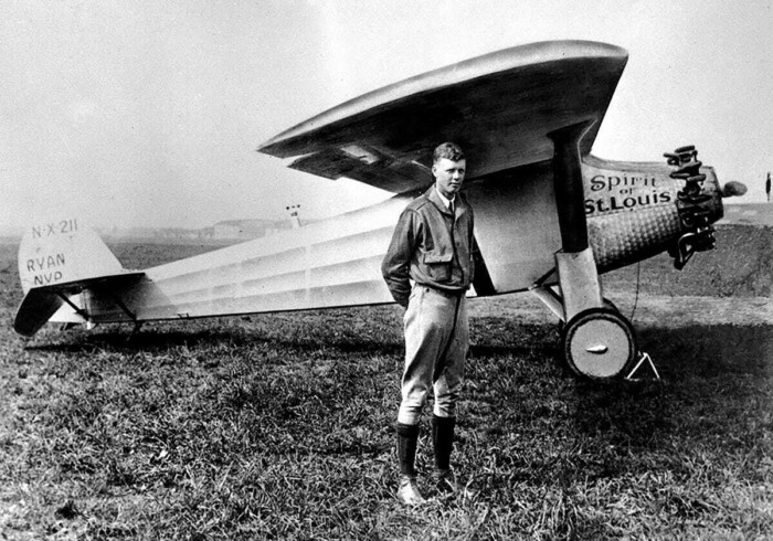 Чарльз Линдберг и Spirit of St. Louis. Самолет создан за 60 дней