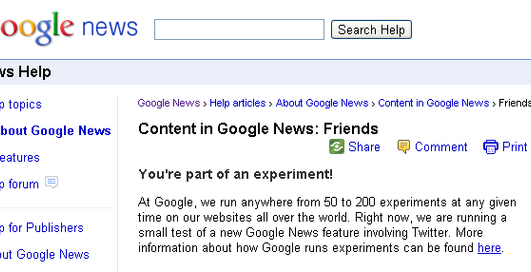 Google интегрирует  Google News и Twitter