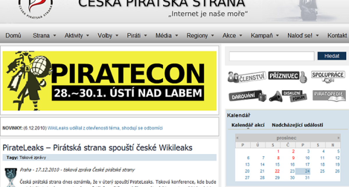 Пираты Чехии запустили PirateLeaks