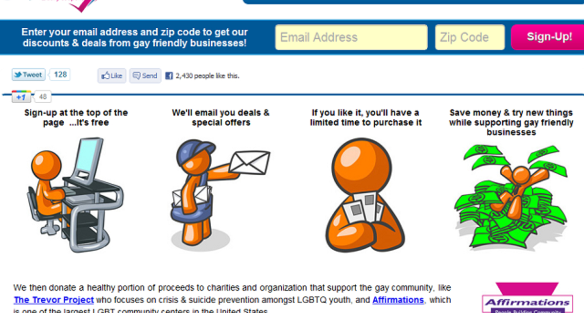 В интернете появился сервис скидок для геев