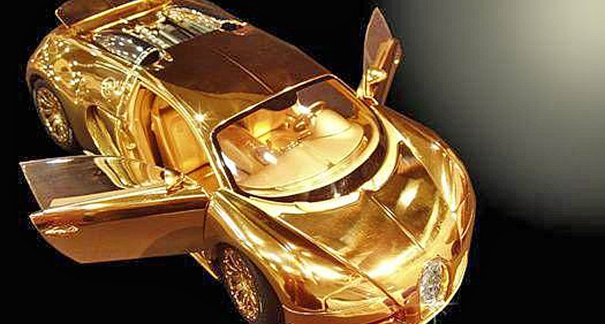 Gold Diamond Bugatti Veyron 1:18 Scale Model