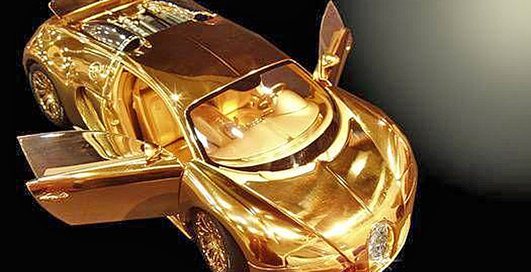 Gold Diamond Bugatti Veyron 1:18 Scale Model