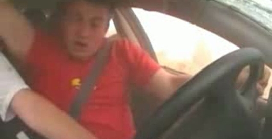 Авария с переворотом. Съемка из салона автомобиля