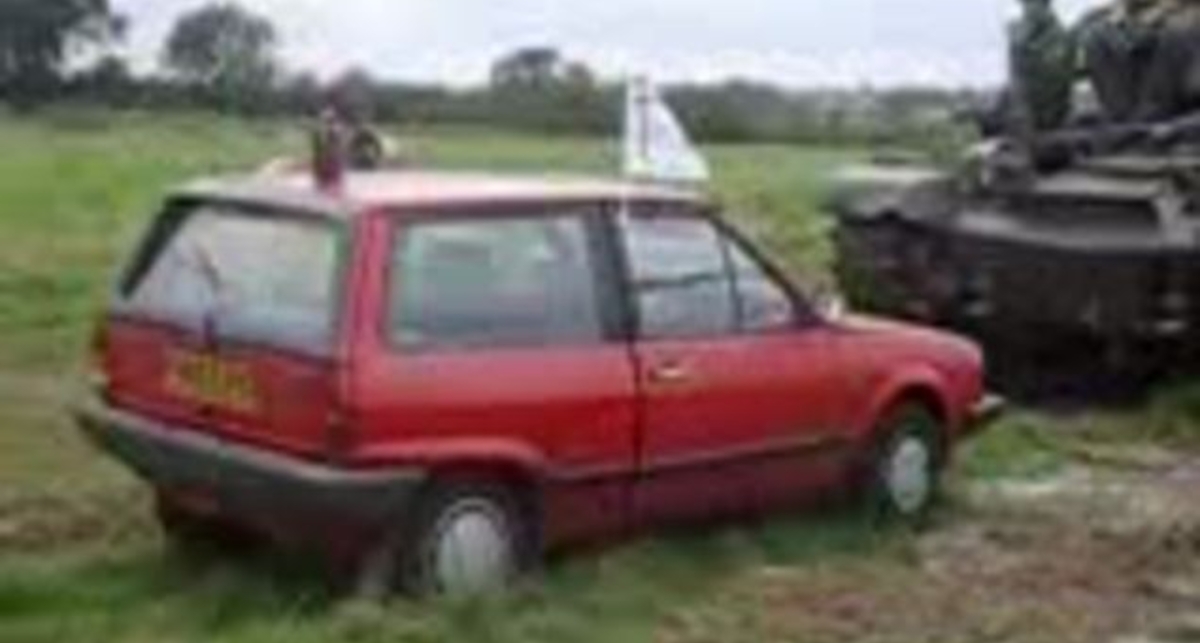 танк + автомобиль= лепёшка