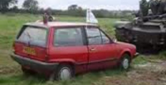 танк + автомобиль= лепёшка