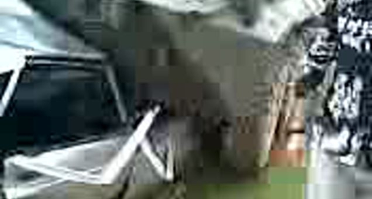 БТР наехал на гражданский автомобиль ВАЗ-2112