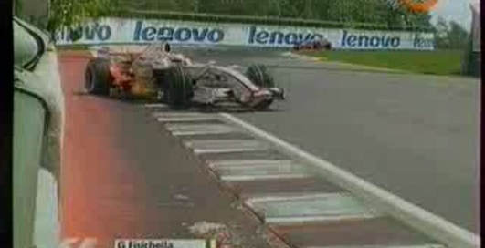 Вылет Физикеллы.Канад а 2008.формула 1