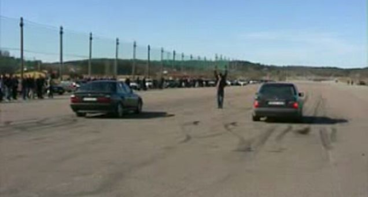 BMW M5 VS Mercedes Benz 500E Drag Драг