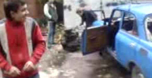 кардан влетает в заднее слекло автомобиля