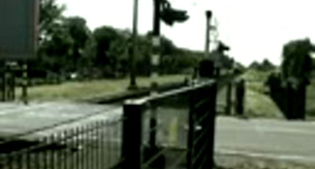 Сrazy driver nearly gets hit by train