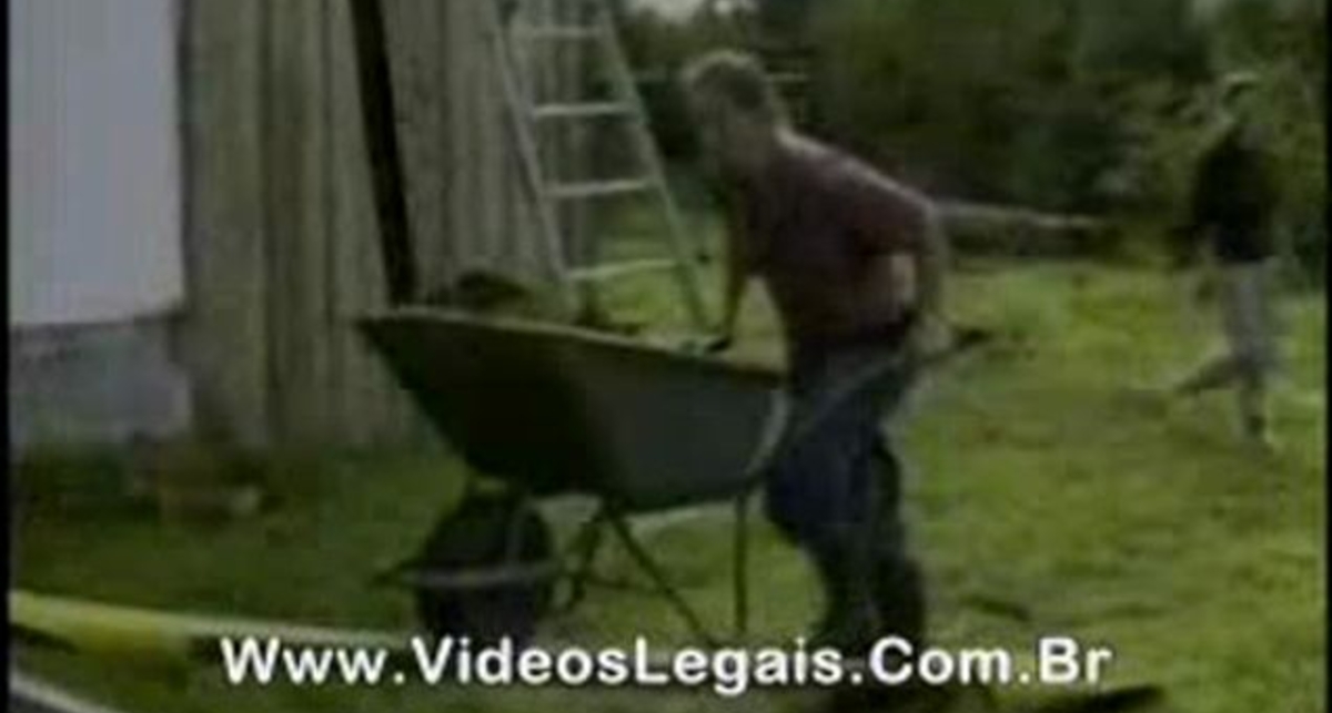 тележка с навозом упала на голову