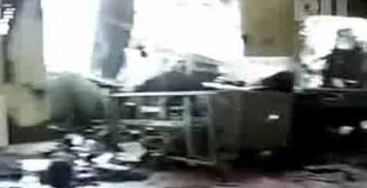 Первые секунды аварии на ГЭС (любительская сьемка