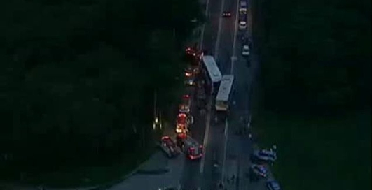 Лобовое столкновение Автобусов