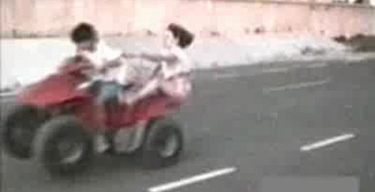 Резкий старт на квадроцикле