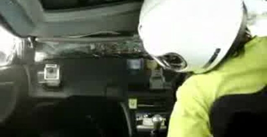 Авария на гоночном треке (вид изнутри)