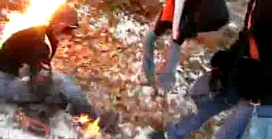 Дурачёк чуть себя не сжог