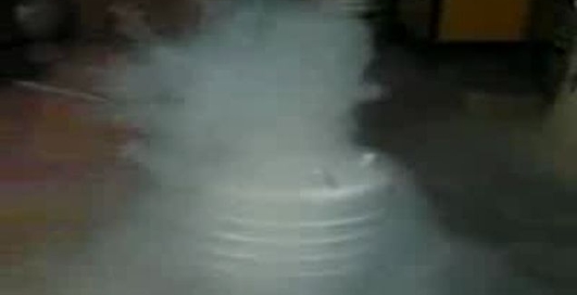 Наполнение сосуда Дьюара жидким азотом