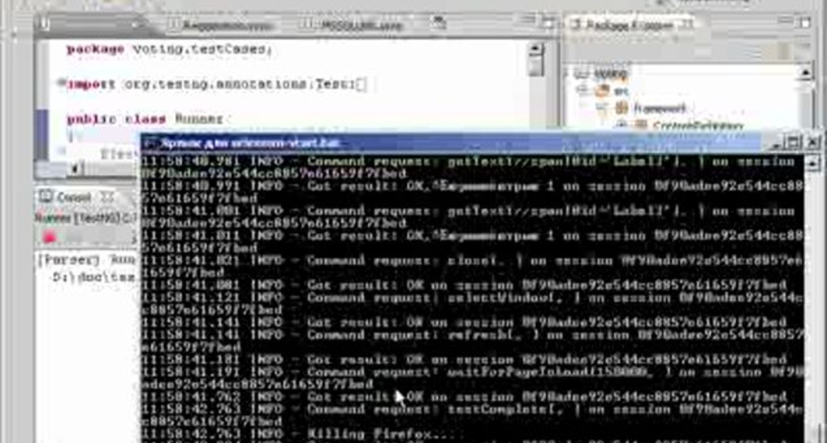 Пример работы автоматизированного теста веб проекта