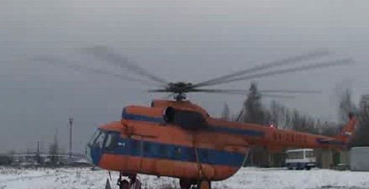 Работа ротора вертолета Ми-8