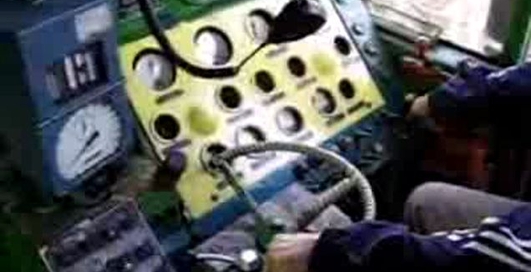 В кабине тепловоза ТЭМ2