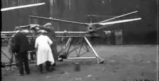 Первый полет двухвинтового вертолета продольной схемы (хроника 1933)