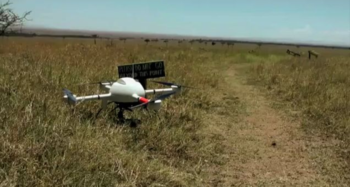 Квадрокоптер в африканской саванне