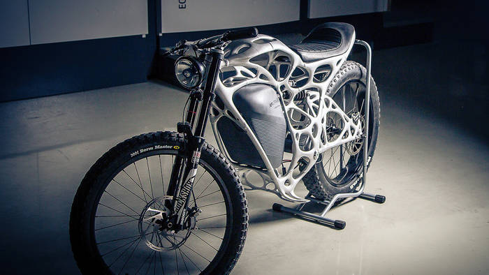 Мотоцикл-скелет, напечатанный на 3D-принтере