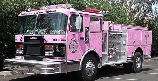 Розовый грузовик и еще четыре странных пожарных машины