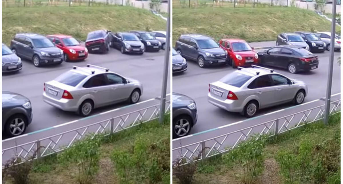Богиня парковки: девушка разбила четыре авто пытаясь выехать