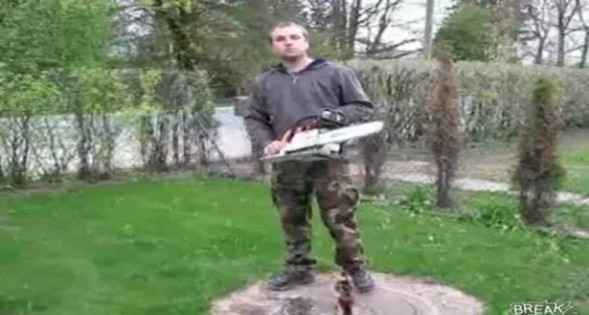 Как открыть пиво бензопилой